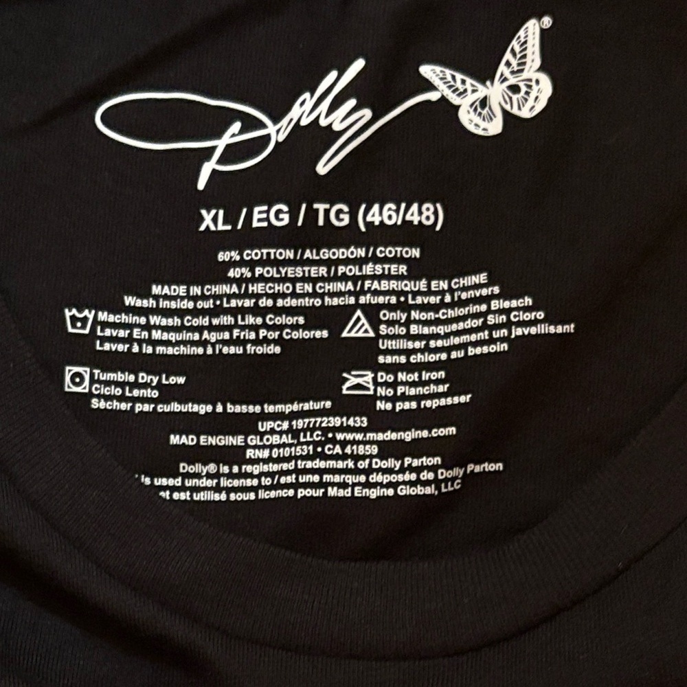 Dolly Parton Nashville Black Tee Shirt XL - Picture 3 of 5